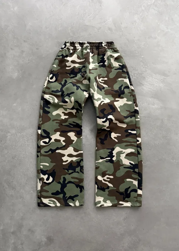 STRAIGHT-LEG SWEATPANTS - WOODLAND CAMO sold by Akimbo