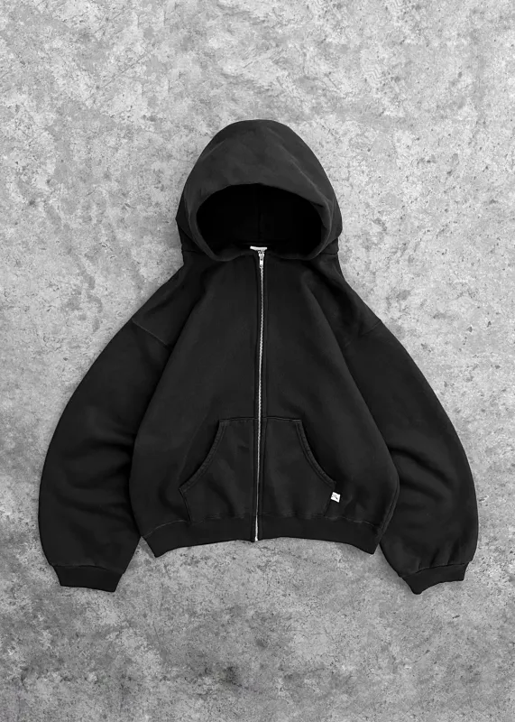 ZIP-UP HOODIE - BLACK sold by Akimbo