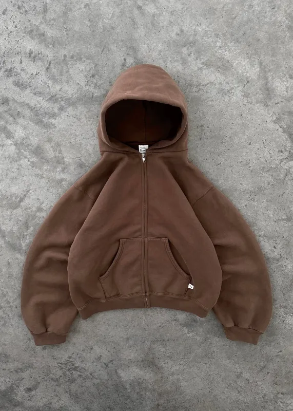 ZIP-UP HOODIE - COFFEE sold by Akimbo