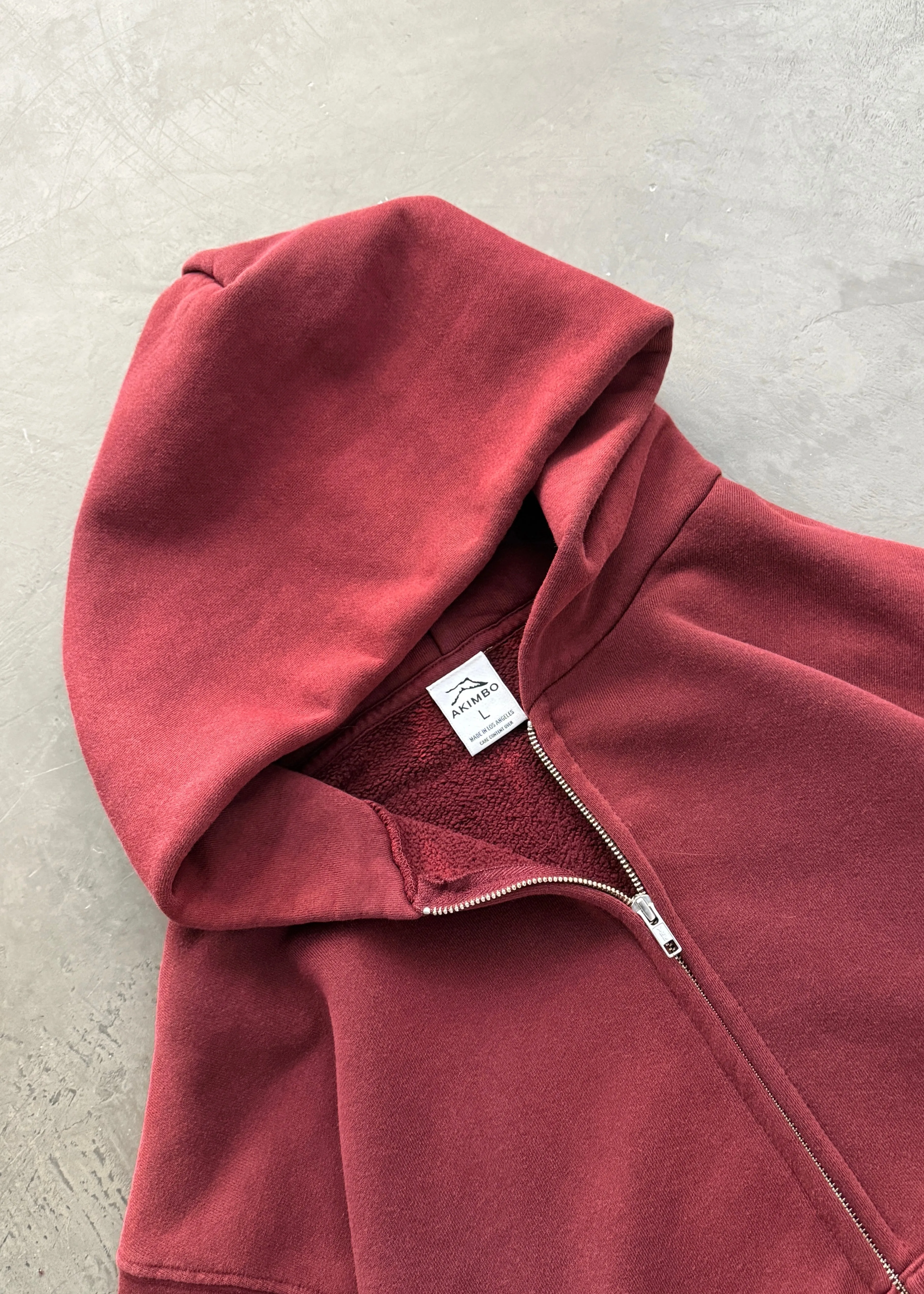 ZIP-UP HOODIE - SUN FADED MAROON sold by Akimbo product image thumbnail 2