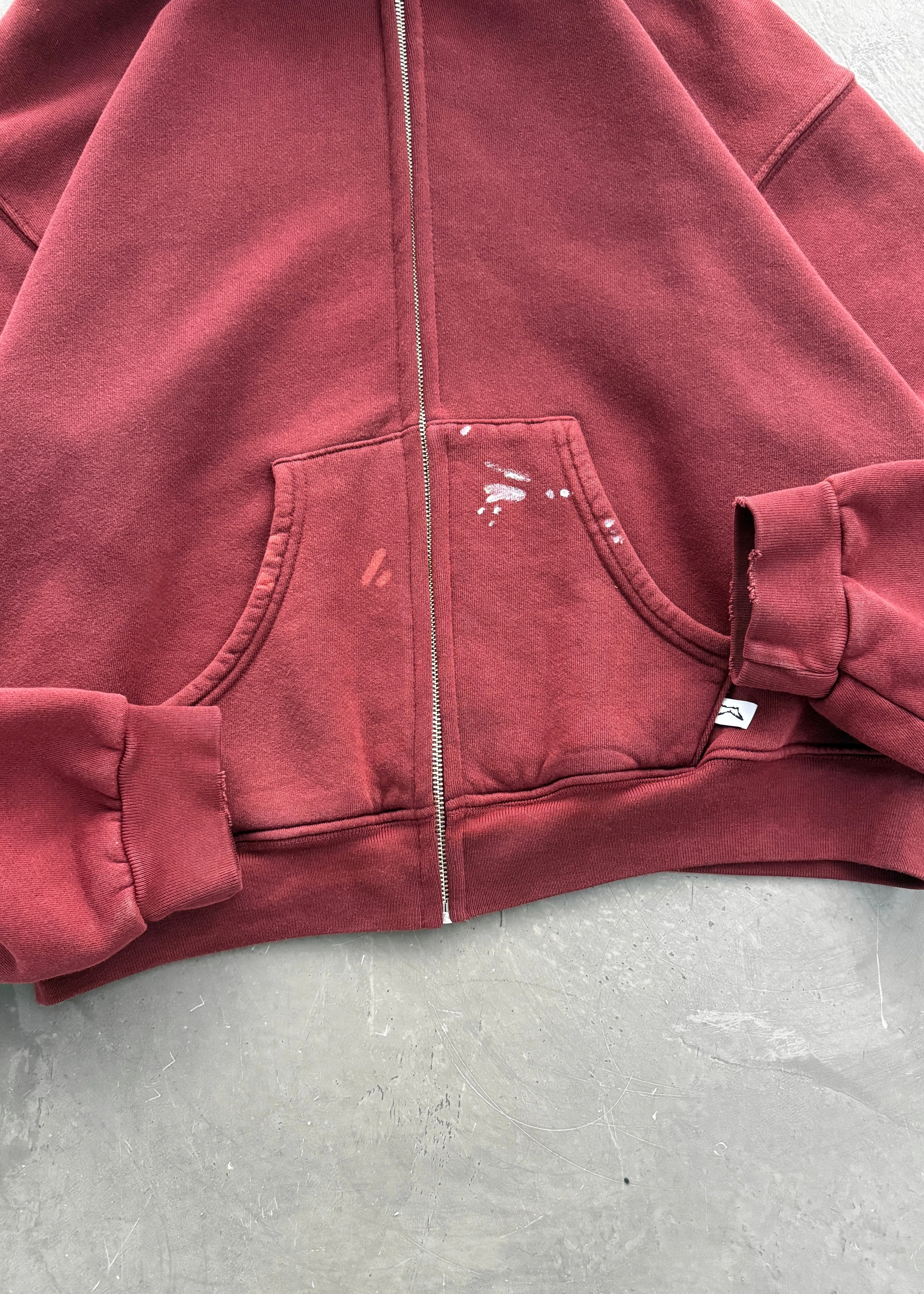 ZIP-UP HOODIE - SUN FADED MAROON sold by Akimbo product image thumbnail 4