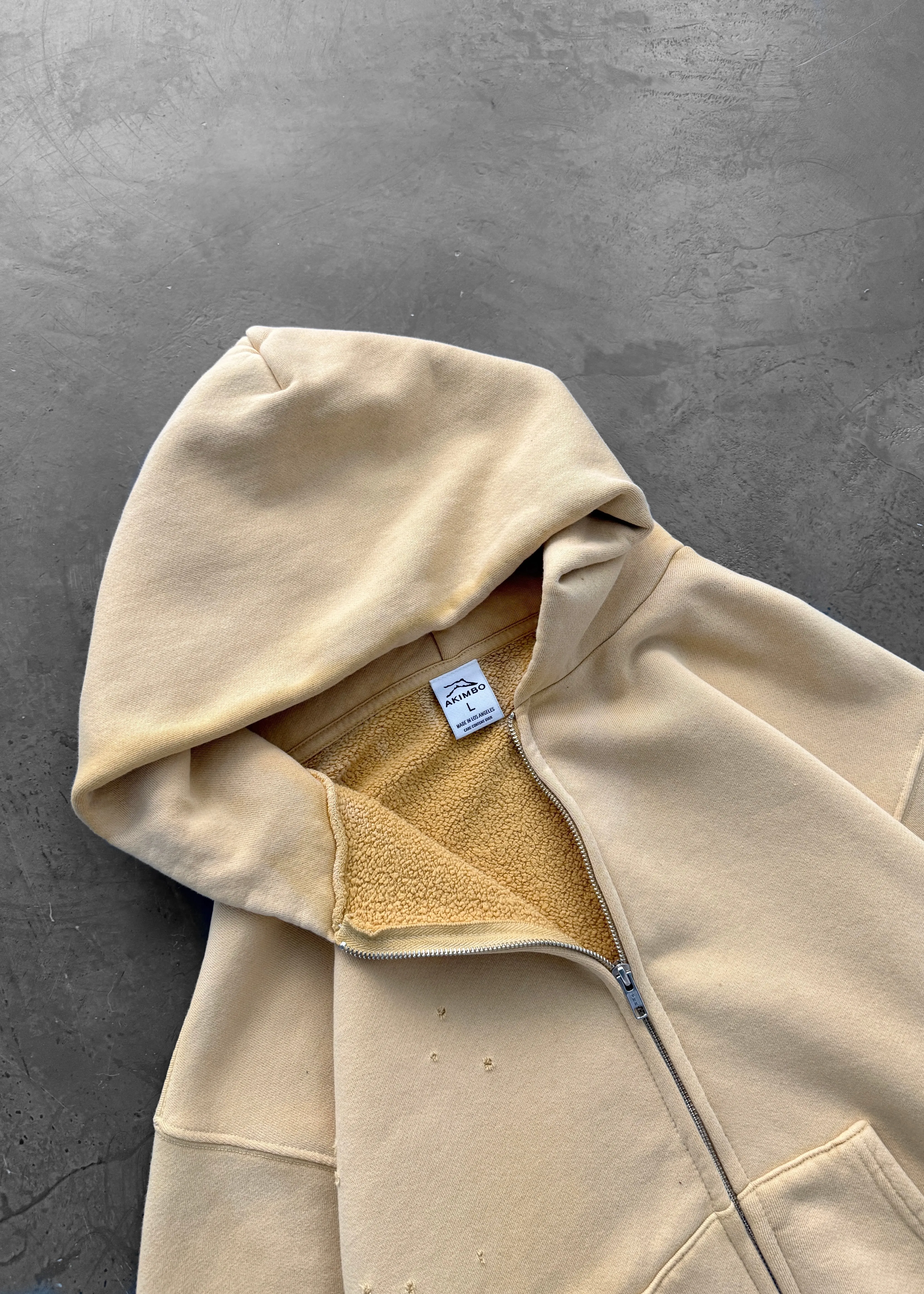 ZIP-UP HOODIE - SUN FADED YELLOW sold by Akimbo product image thumbnail 2