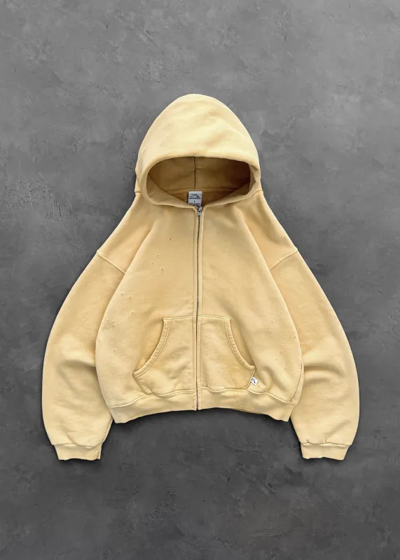 ZIP-UP HOODIE - SUN FADED YELLOW made by Akimbo