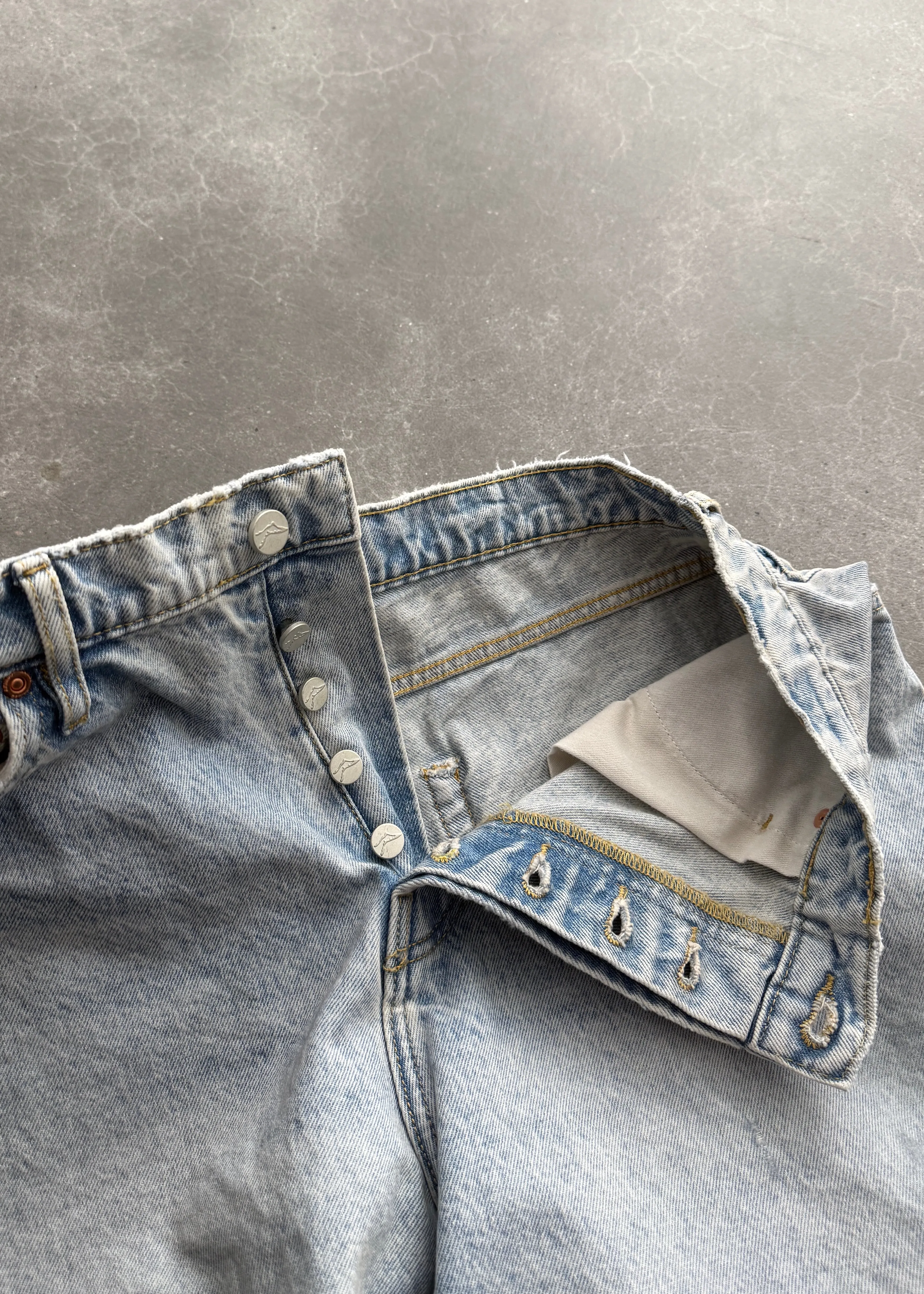 801 BAGGY DISTRESSED DENIM SHORT - LIGHT WASH sold by Akimbo product image thumbnail 4