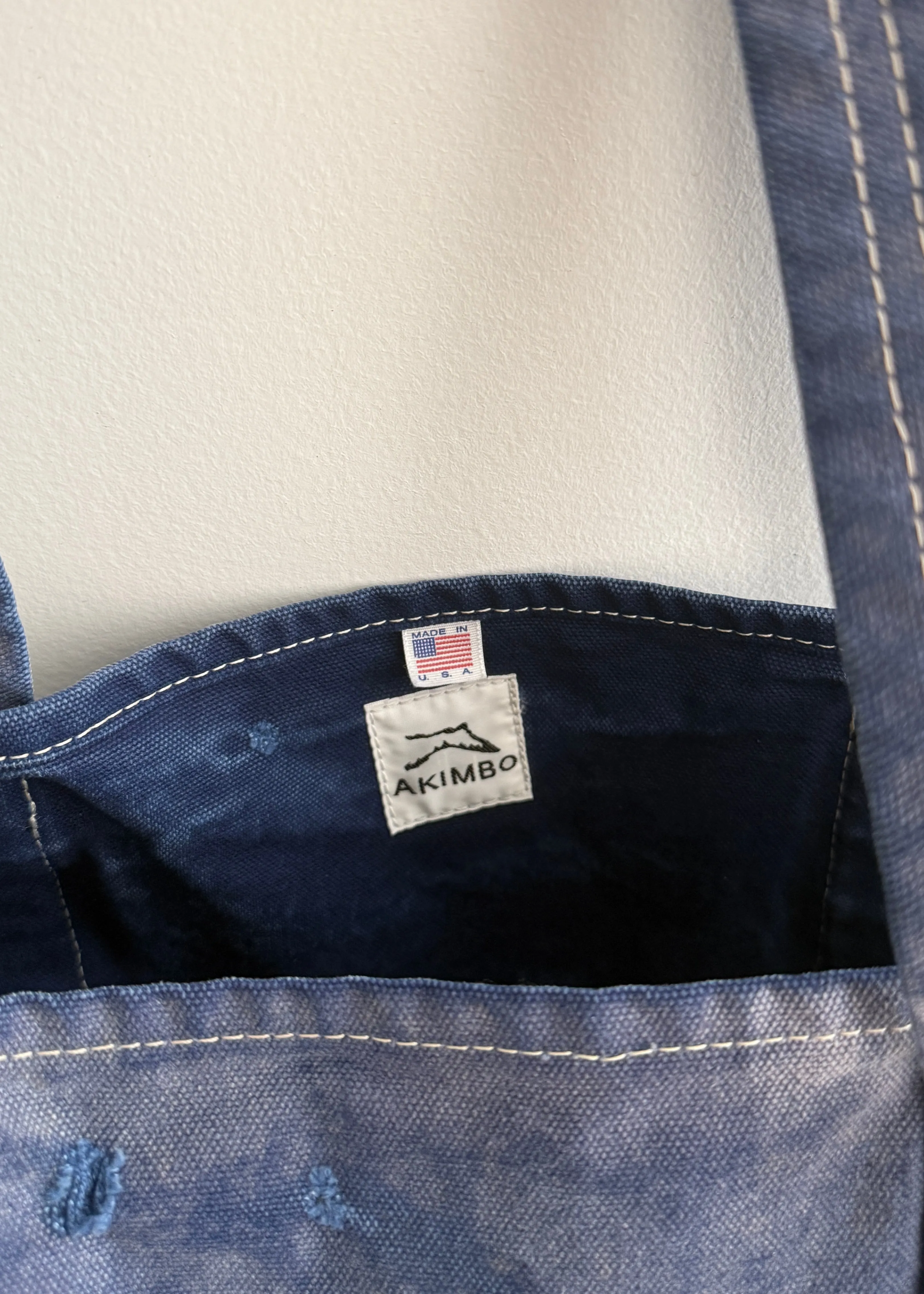 DISTRESSED TOTE BAG - FADED NAVY sold by Akimbo product image thumbnail 5
