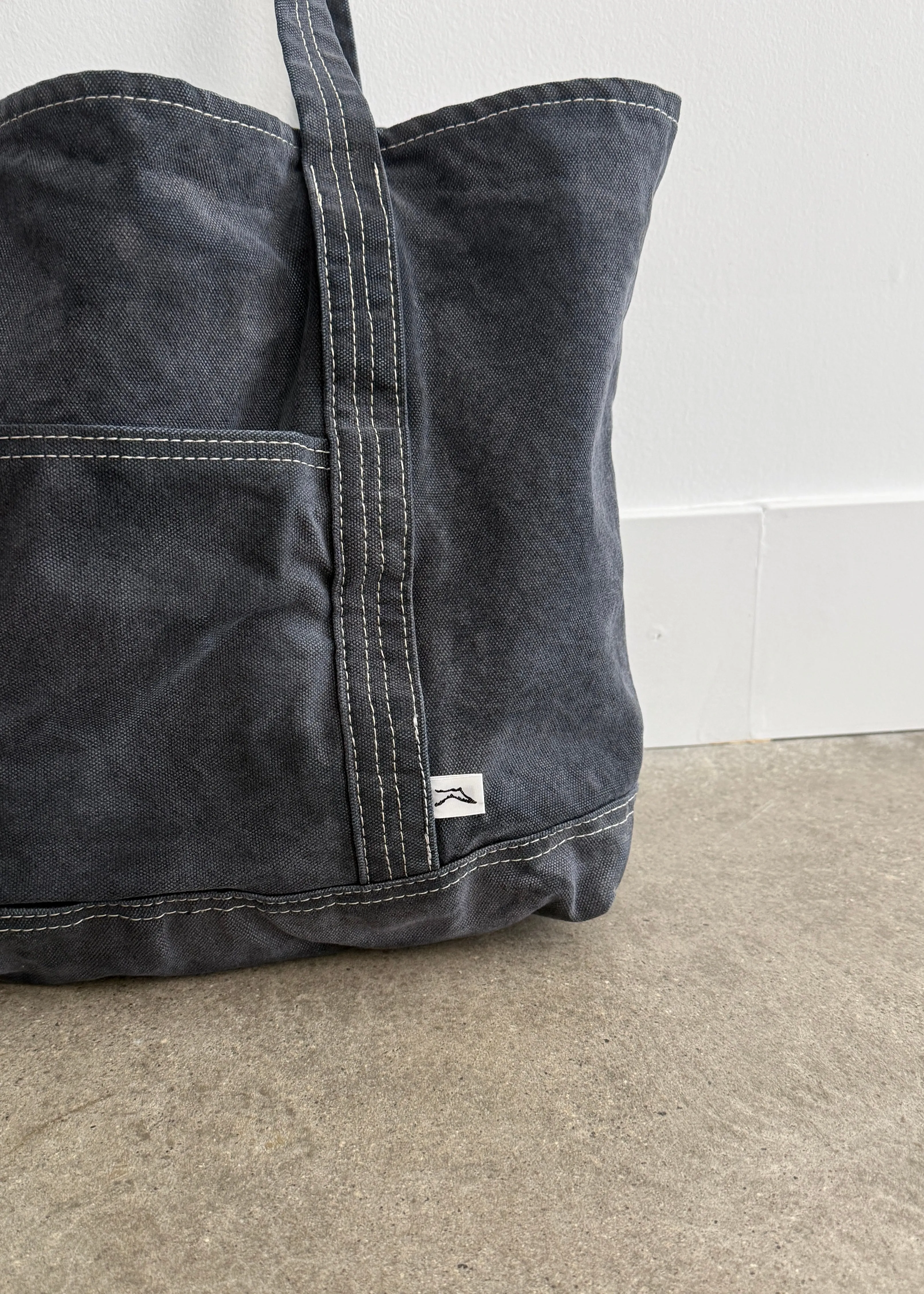 DISTRESSED TOTE BAG - FADED BLACK sold by Akimbo product image thumbnail 3