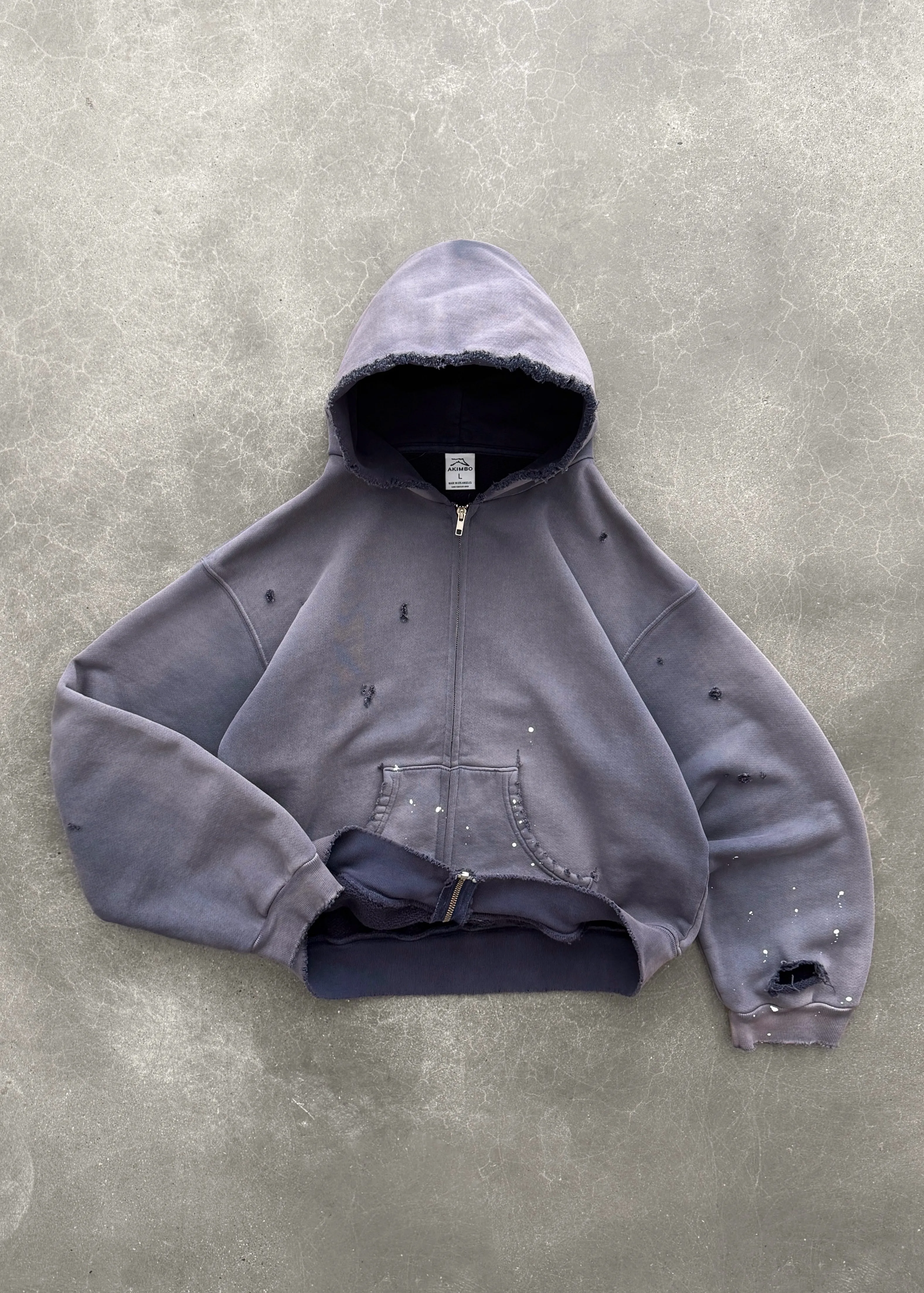 "WATCH-PEEKER" ZIP UP HOODIE - SUN FADED EGGPLANT sold by Akimbo product image thumbnail 2