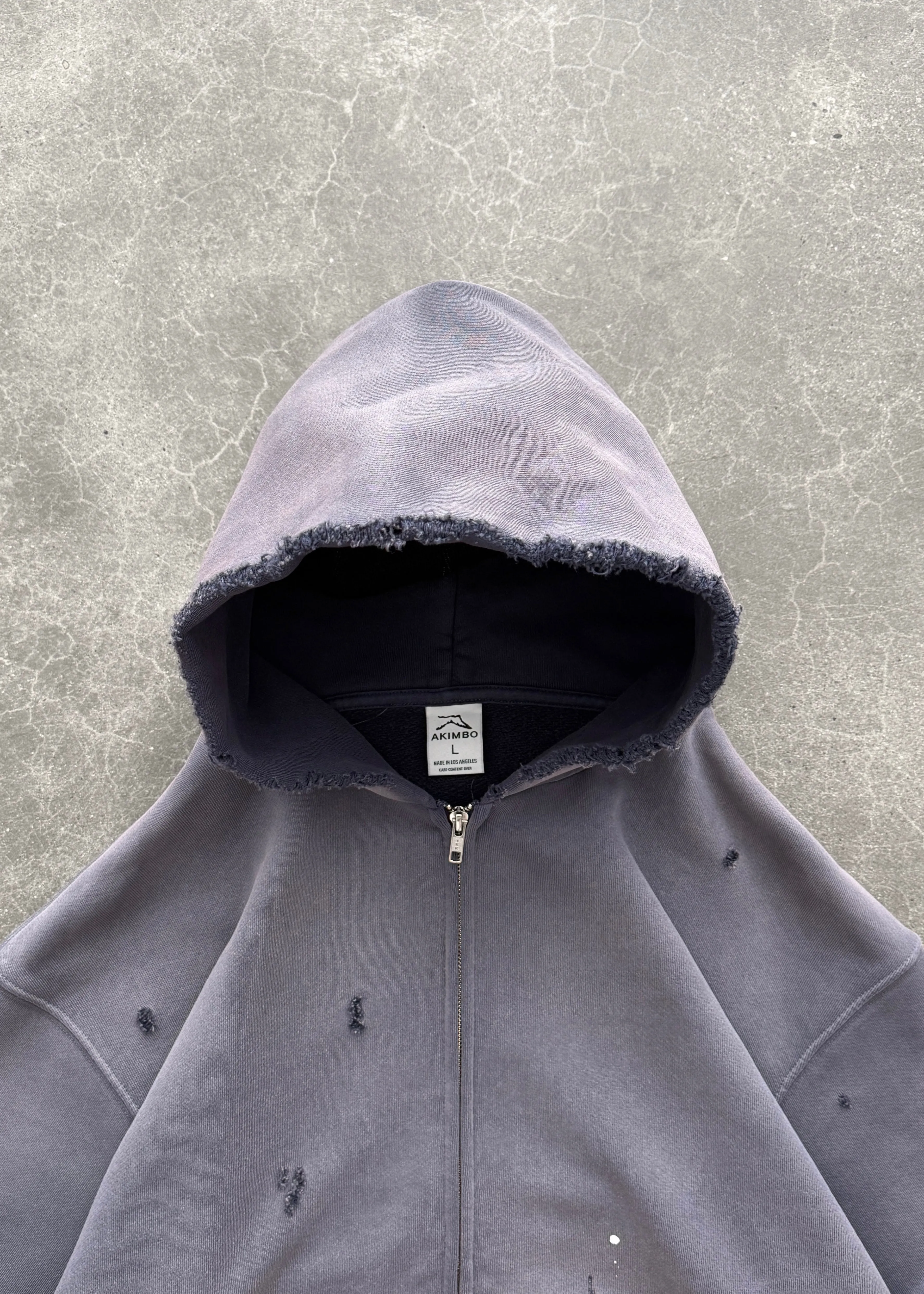 "WATCH-PEEKER" ZIP UP HOODIE - SUN FADED EGGPLANT sold by Akimbo product image thumbnail 3
