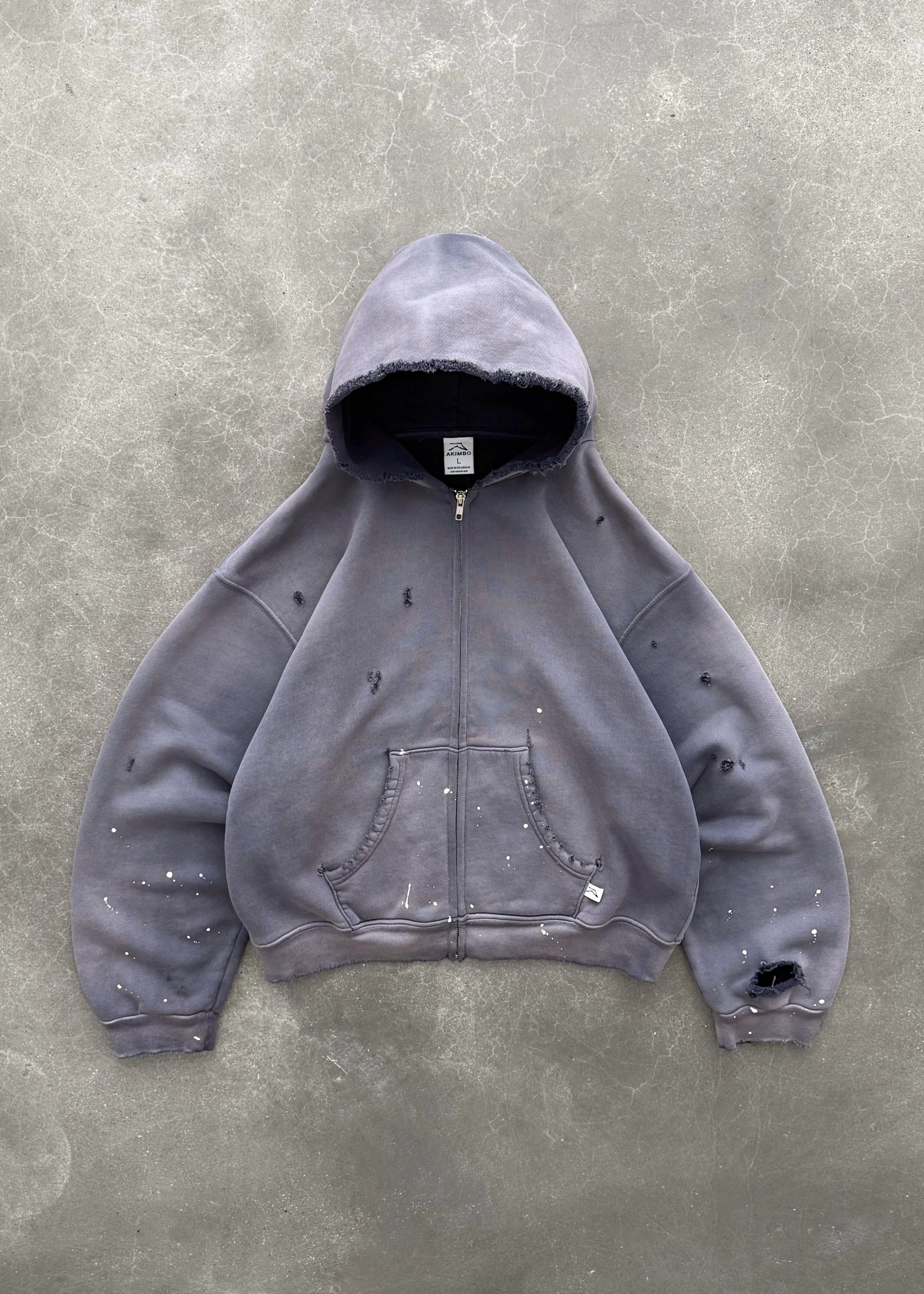 "WATCH-PEEKER" ZIP UP HOODIE - SUN FADED EGGPLANT sold by Akimbo