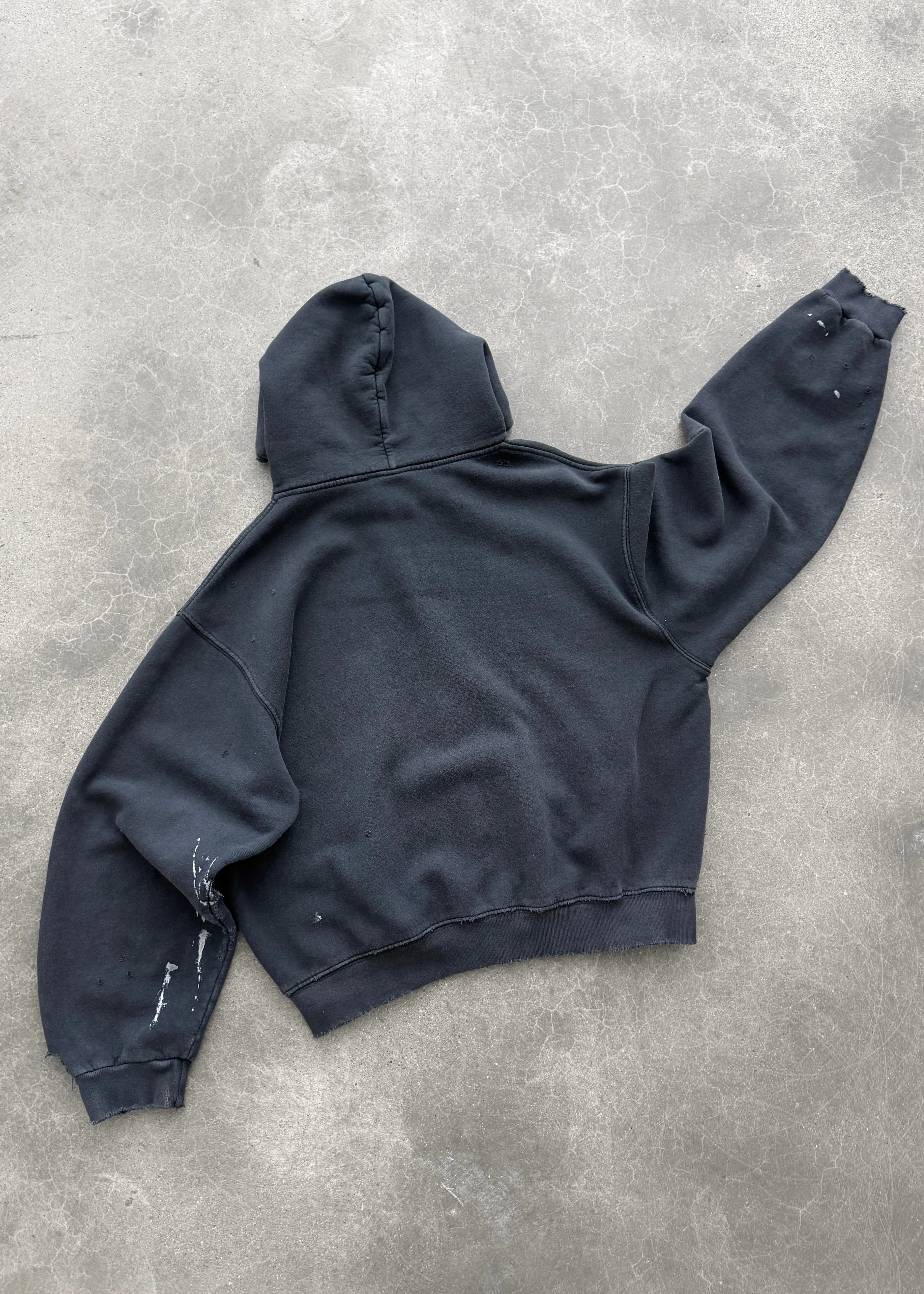 "WATCH-PEEKER" ZIP-UP HOODIE - FADED BLACK sold by Akimbo product image thumbnail 3