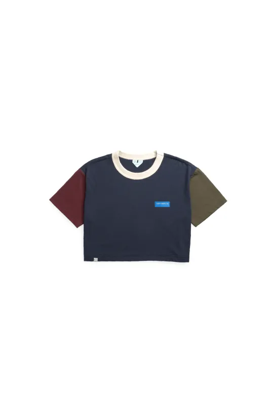 Womens STND01 Colourblock Boxy Cropped T Shirt sold by Beyond The Vines
