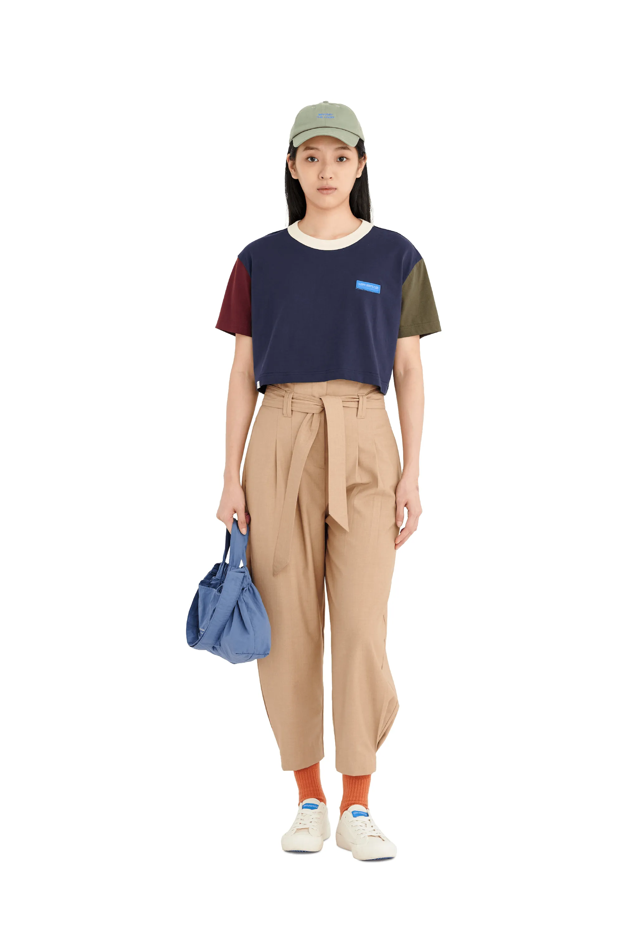 Womens STND01 Colourblock Boxy Cropped T Shirt sold by Beyond The Vines product image thumbnail 2
