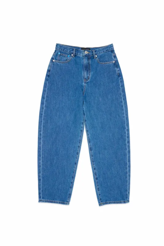 Womens Tapered Barrel Denim Trouser made by Beyond The Vines