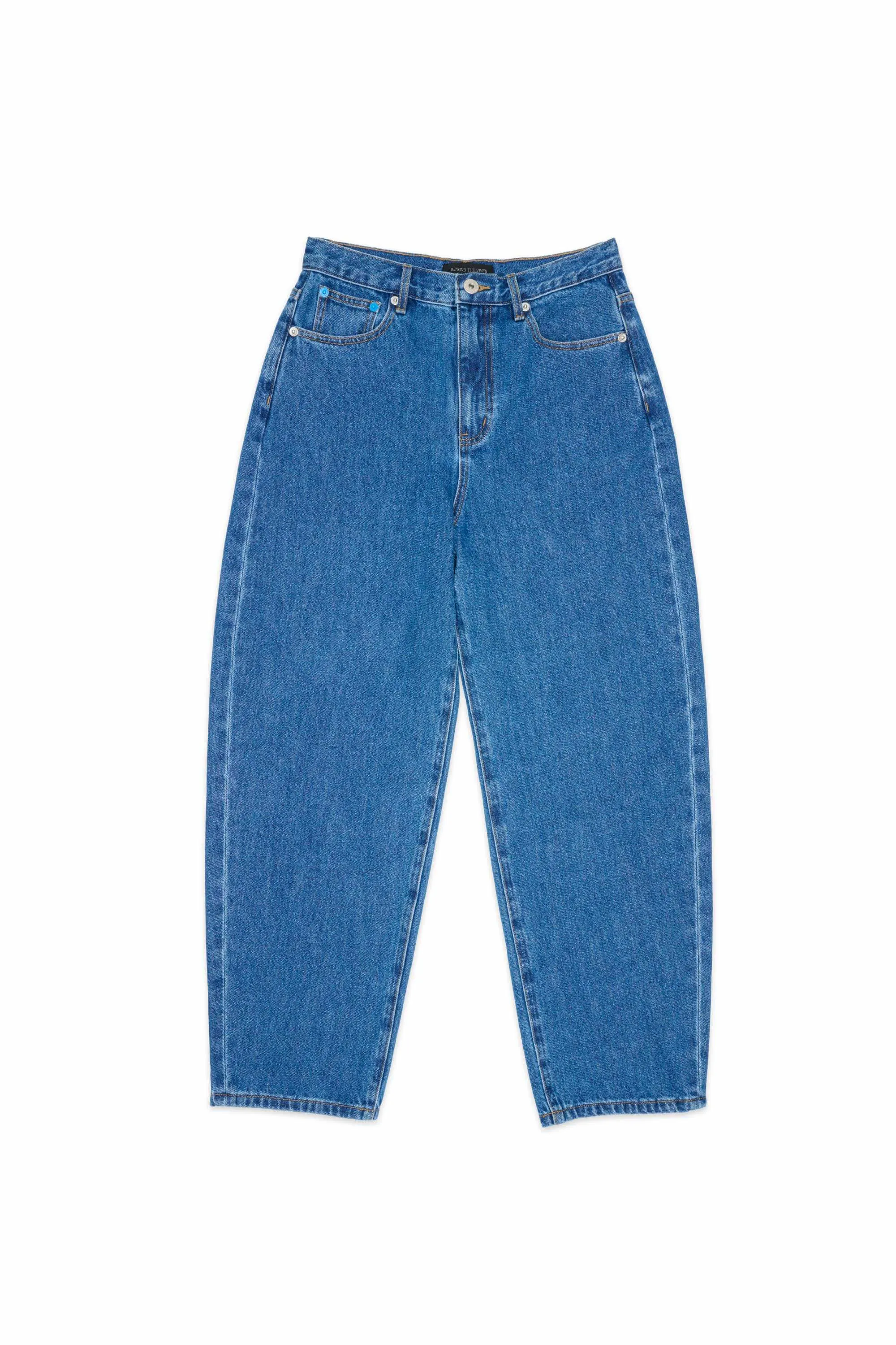 Womens Tapered Barrel Denim Trouser sold by Beyond The Vines