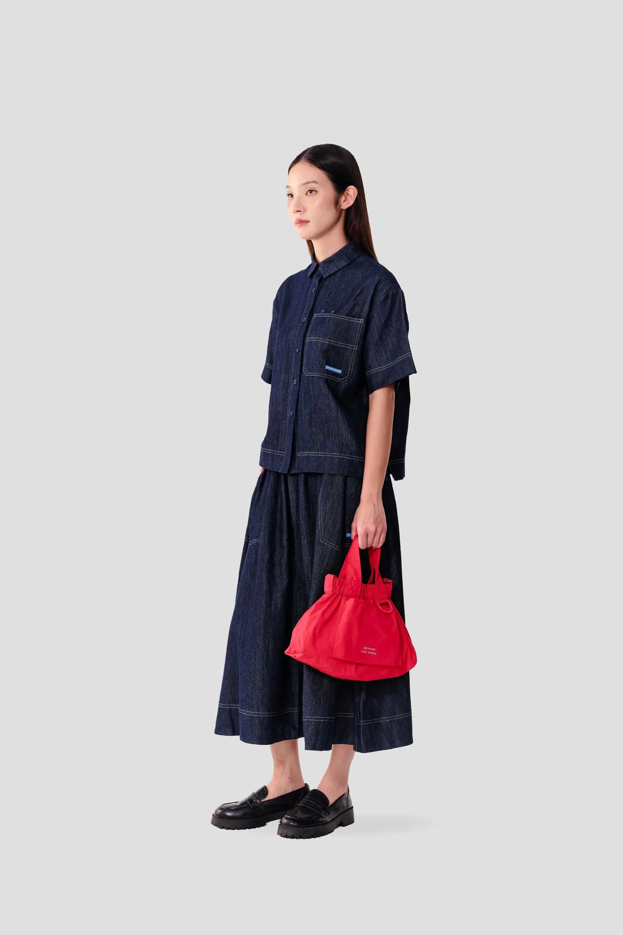 Chambray Boxy Short Sleeve Shirt sold by Beyond The Vines product image thumbnail 3