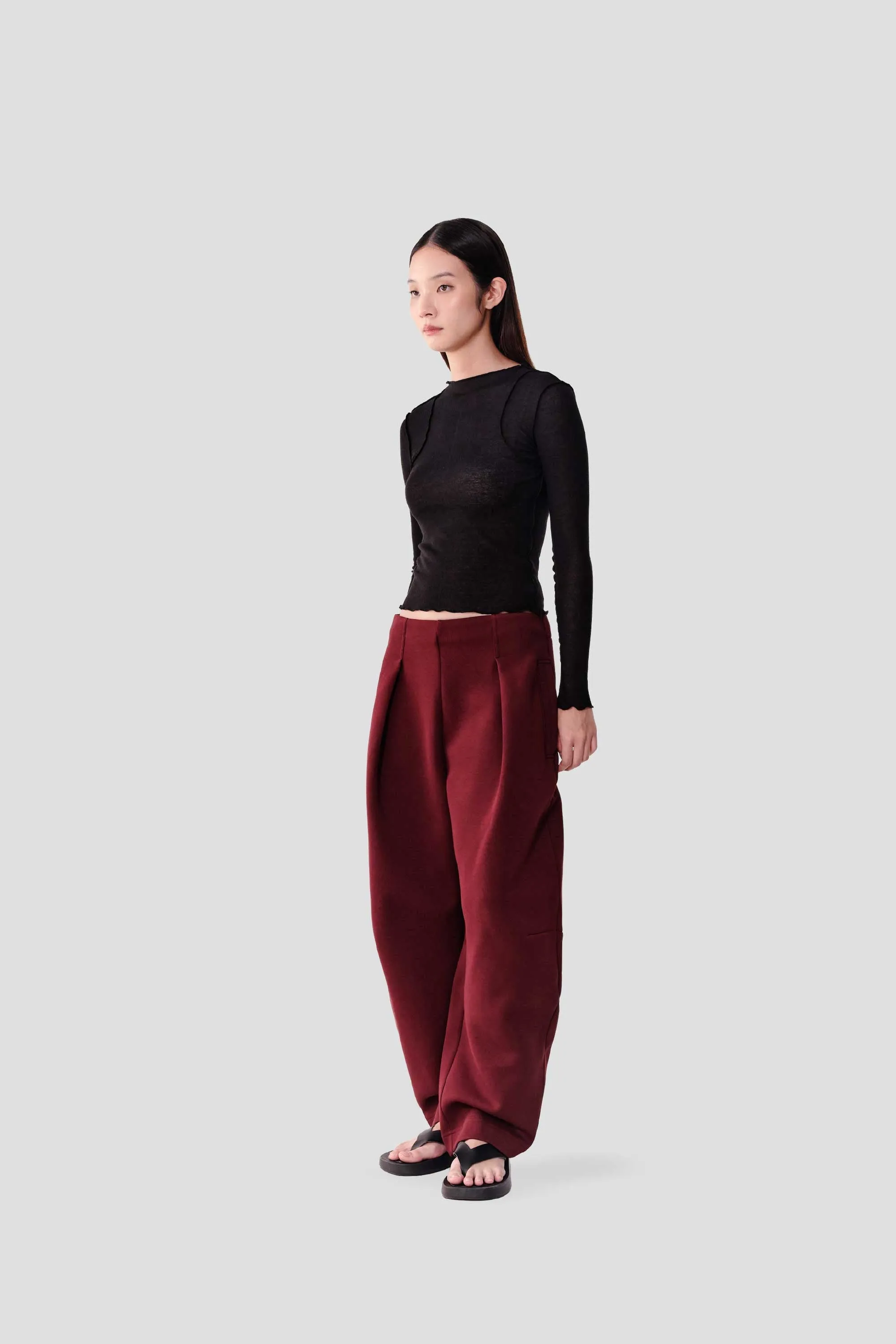 Womens Pleated Barrel Jersey Trouser sold by Beyond The Vines product image thumbnail 2