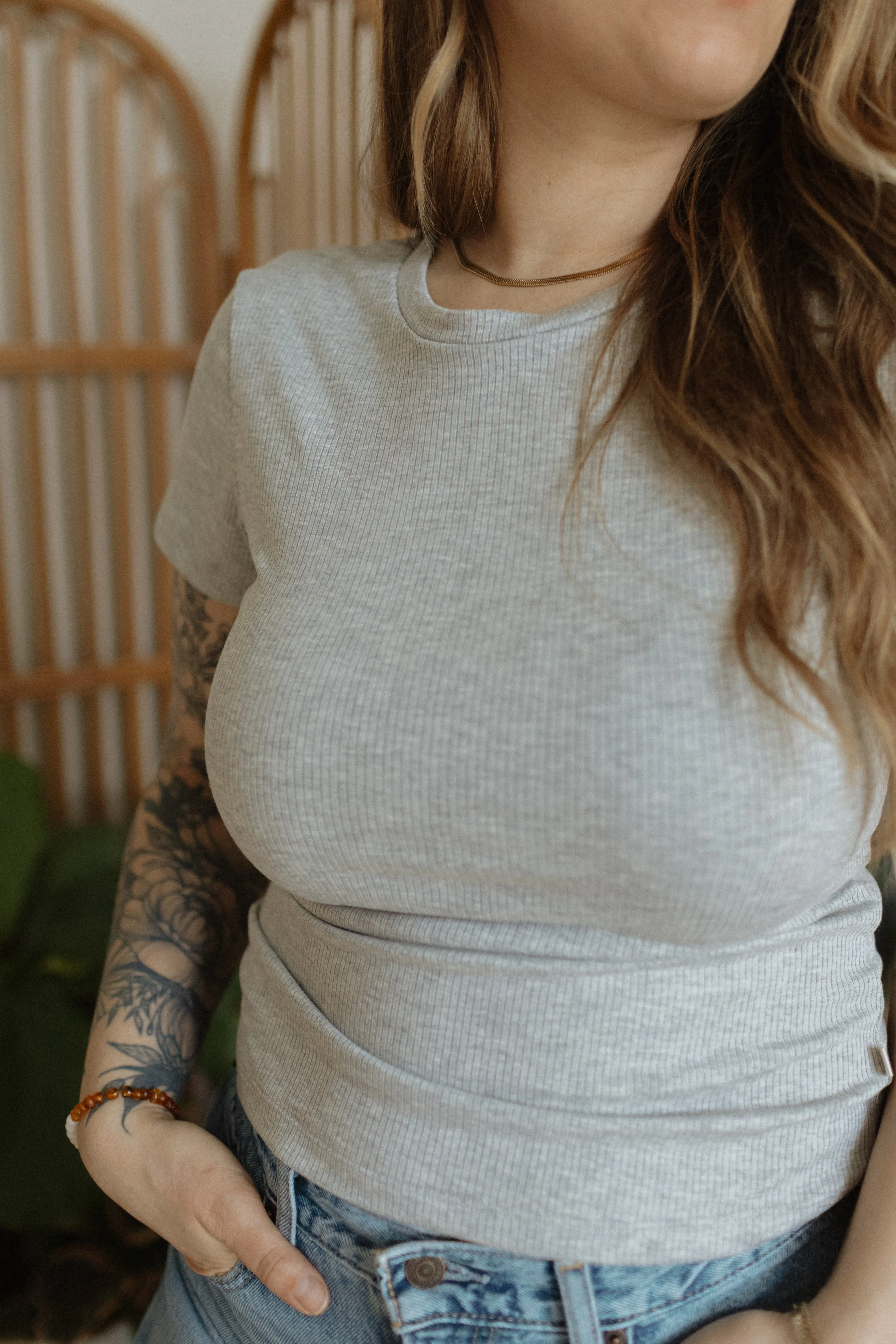 Ladies Ribbed Fitted Tee sold by Jax & Lennon