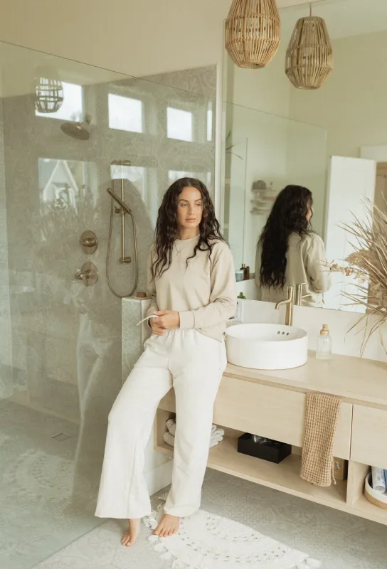 Ladies Terry Raw Edge Sweatpants made by Jax & Lennon