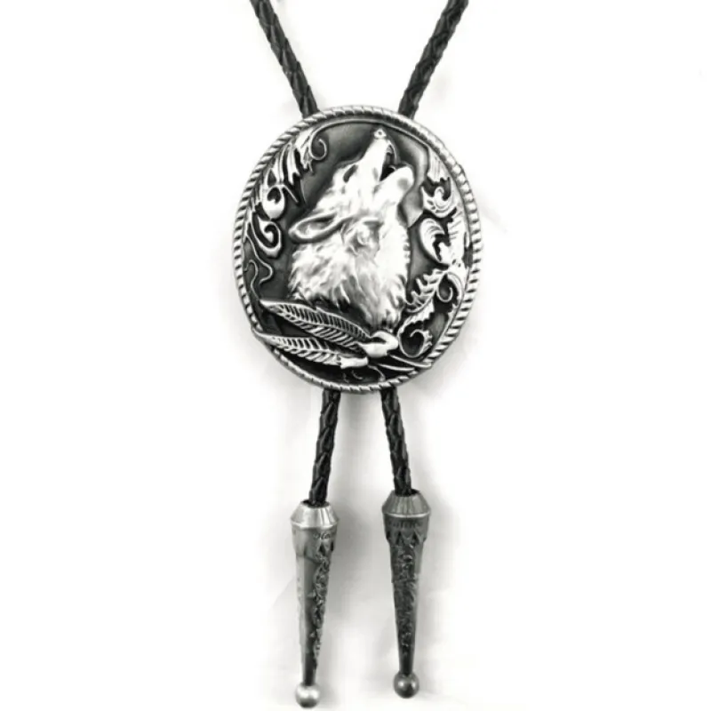 Howling Wolf Bolo Tie made by Western Cowboy