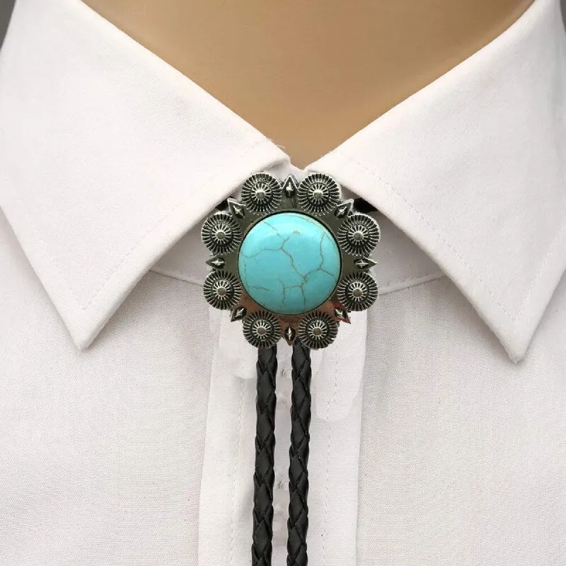 Vintage Turquoise Bolo Tie made by Western Cowboy