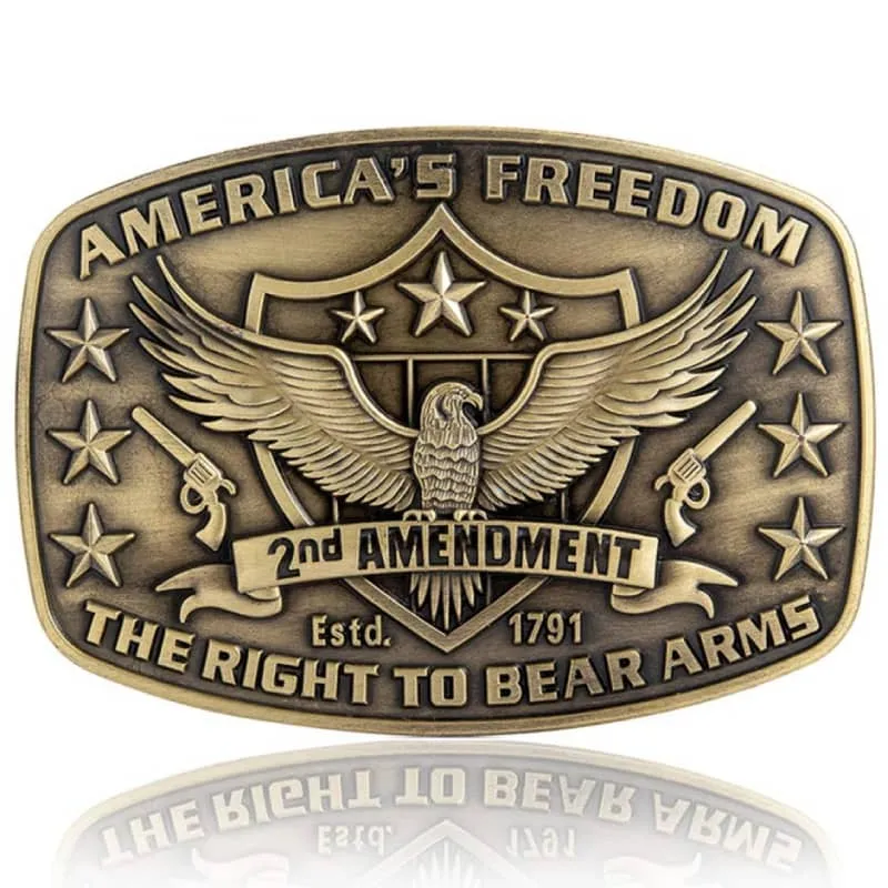 2nd Amendment Belt Buckle made by Western Cowboy