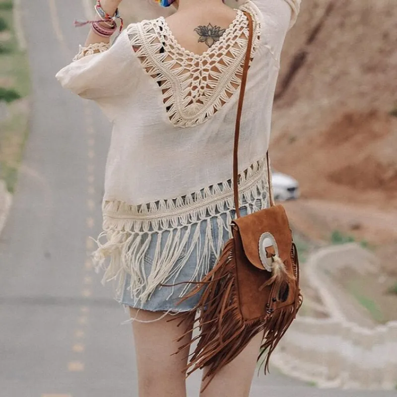 Western Crossbody Bag with Fringe made by Western Cowboy