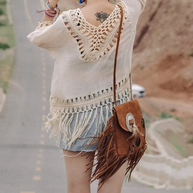 Western Crossbody Bag with Fringe sold by Western Cowboy