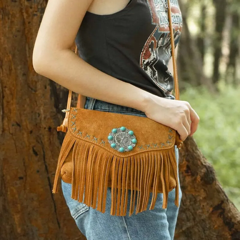 Western Leather Purse with Fringe made by Western Cowboy