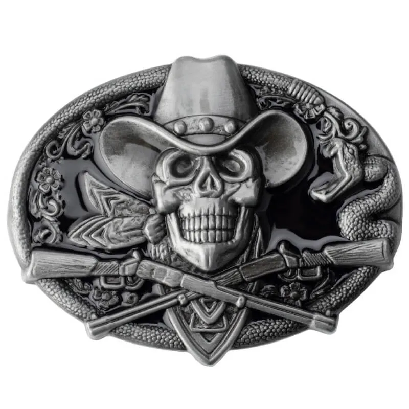 Cowboy Skull Belt Buckle made by Western Cowboy