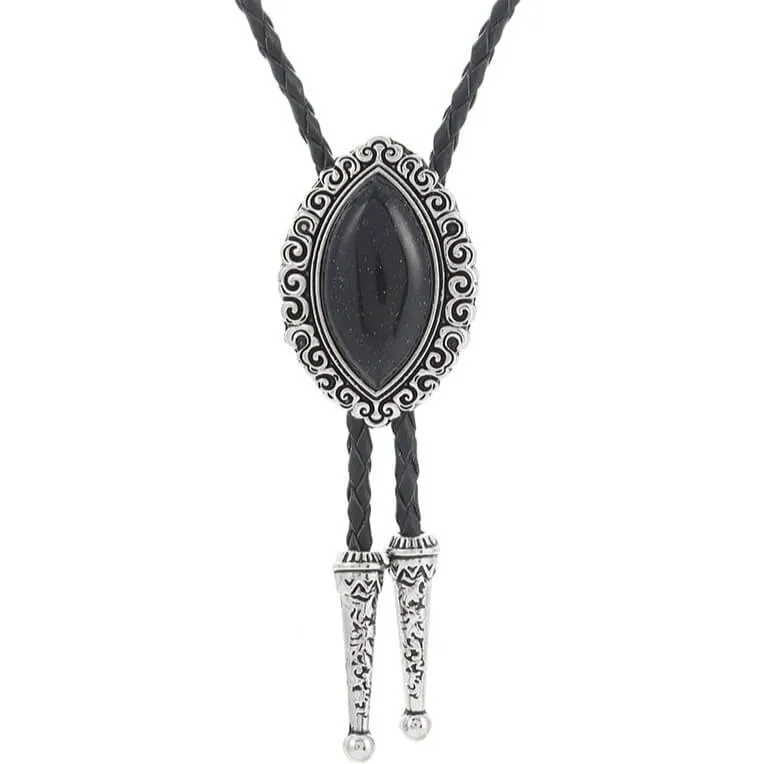 Black and Silver Bolo Tie sold by Western Cowboy product image thumbnail 2