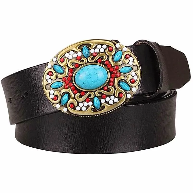 Turquoise Western Belt made by Western Cowboy