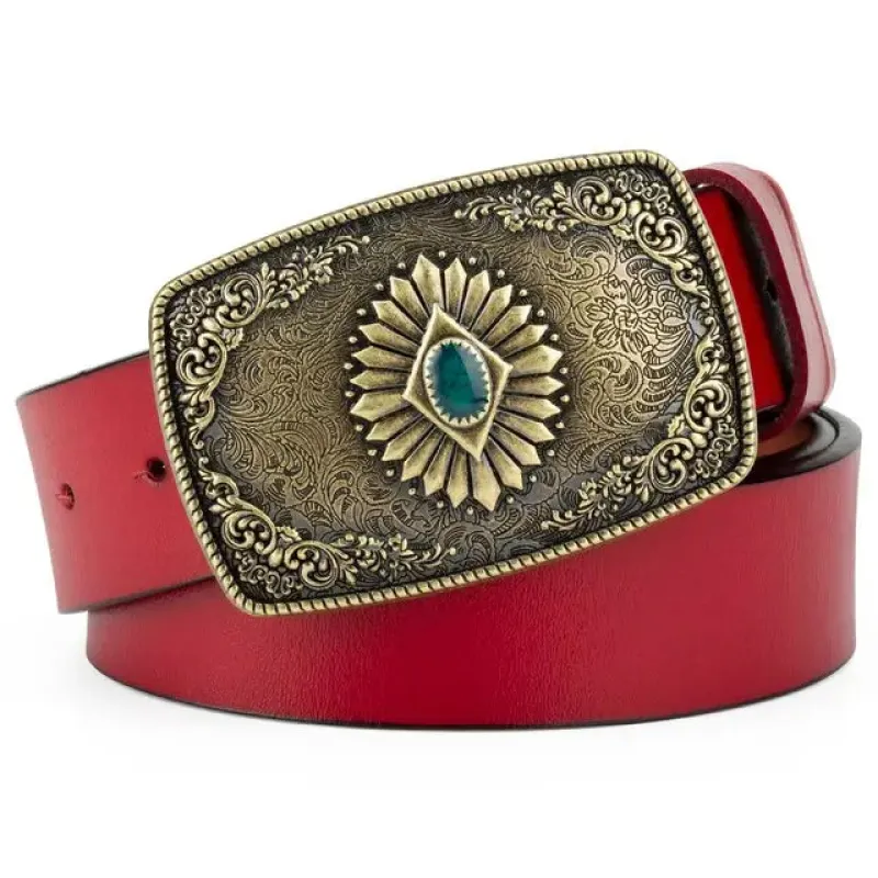 Red Cowboy Belt made by Western Cowboy