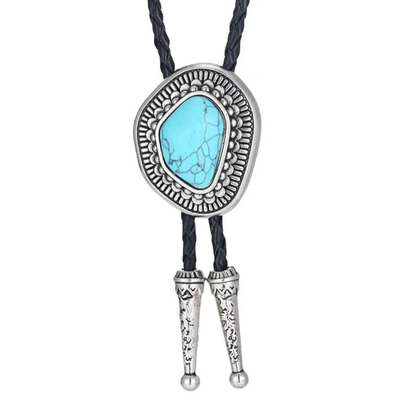 Navajo Turquoise Bolo Tie made by Western Cowboy
