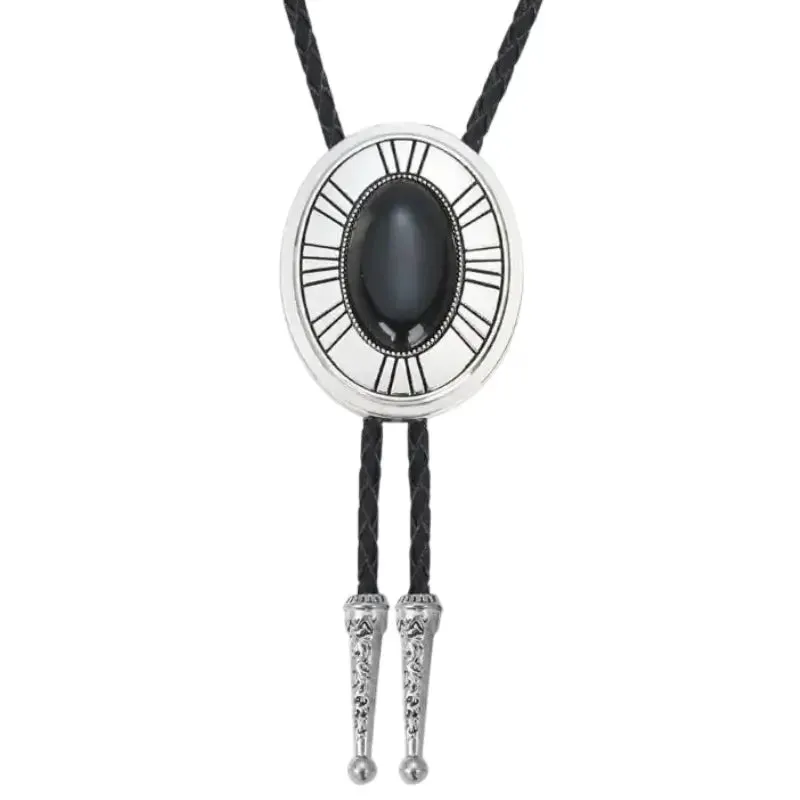 Black Bolo Tie Necklace made by Western Cowboy