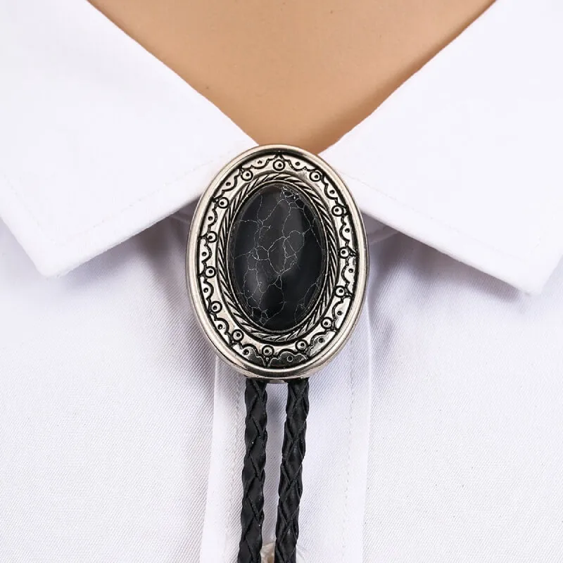Black Onyx Bolo Tie sold by Western Cowboy product image thumbnail 2