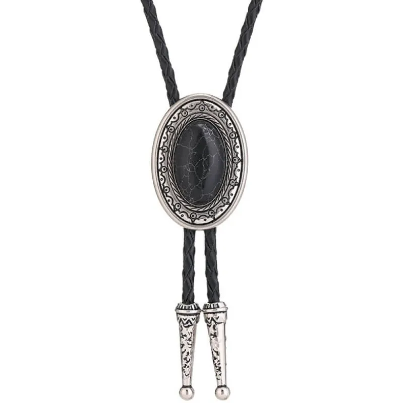 Black Onyx Bolo Tie made by Western Cowboy