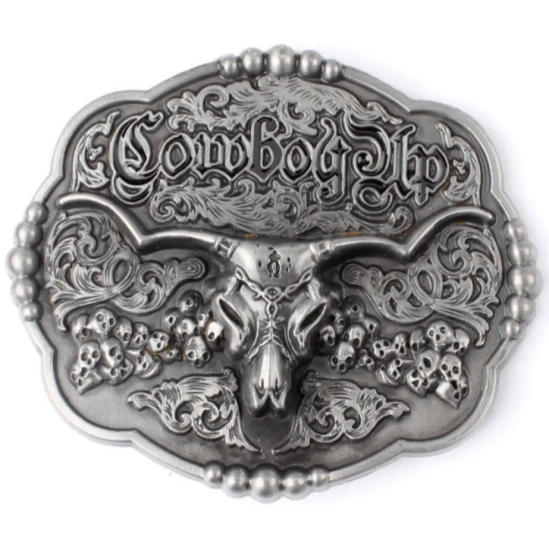 Cowboy Up Belt Buckle made by Western Cowboy