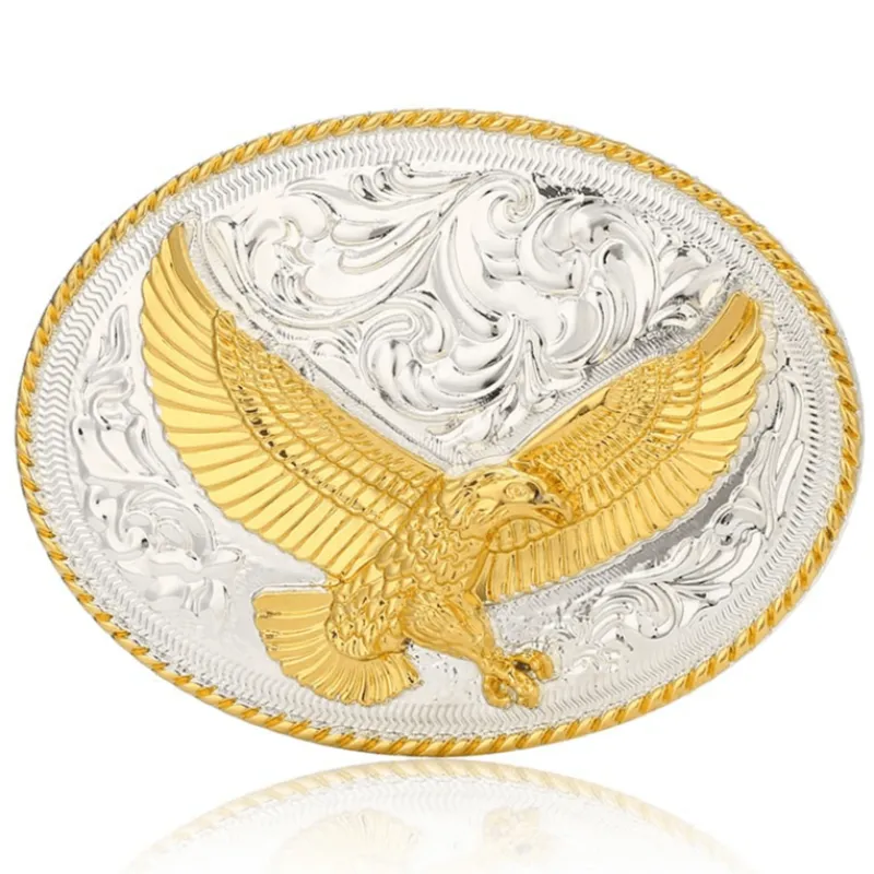 Silver and Gold Western Belt Buckle made by Western Cowboy