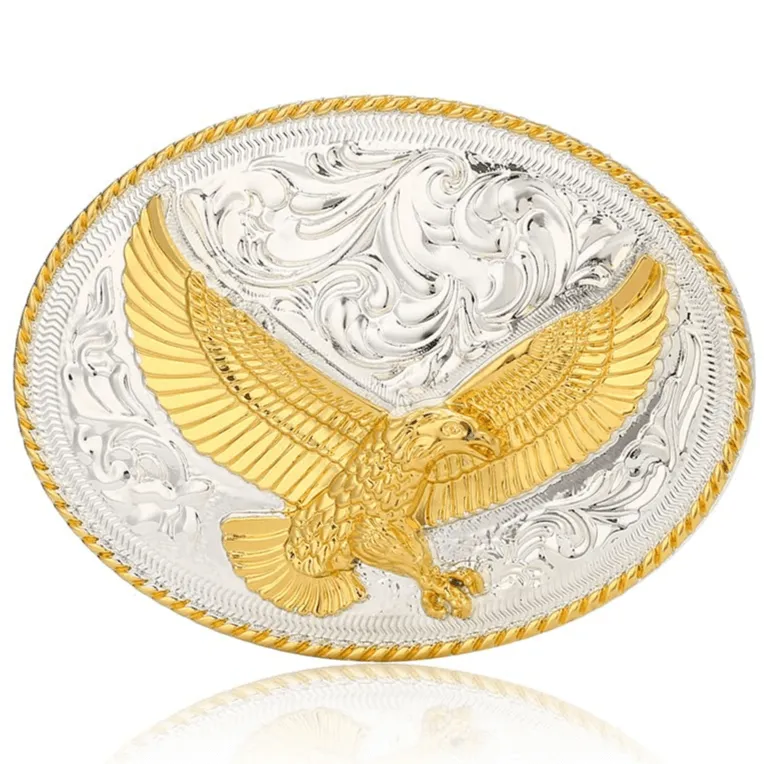 Silver and Gold Western Belt Buckle sold by Western Cowboy