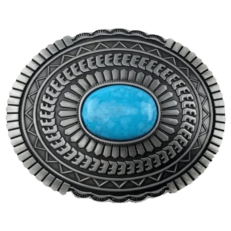 Turquoise Belt Buckle for Men made by Western Cowboy