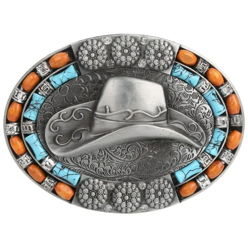 Cowboy Hat Belt Buckle made by Western Cowboy