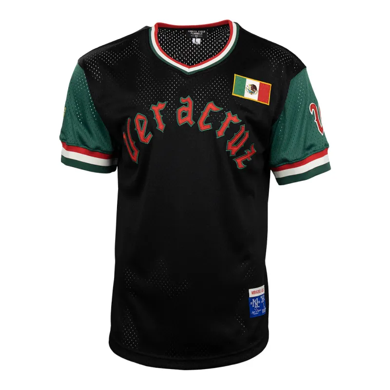 Veracruz Azules Vintage Inspired Replica V-Neck Mesh Jersey made by Ebbets Field Flannels