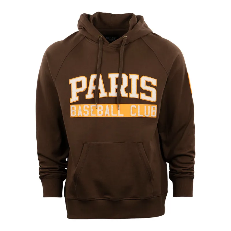 Paris Red Peppers French Terry Script Hooded Sweatshirt made by Ebbets Field Flannels