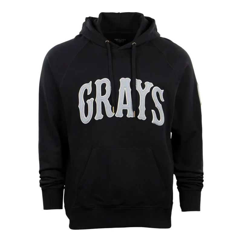 Homestead Grays French Terry Script Hooded Sweatshirt - Black sold by Ebbets Field Flannels