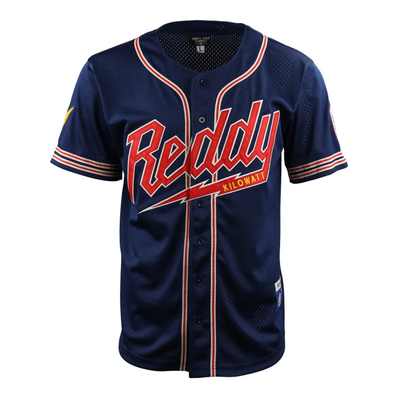 Reddy Kilowatt EFF DNA Replica Button-Up Mesh Jersey made by Ebbets Field Flannels