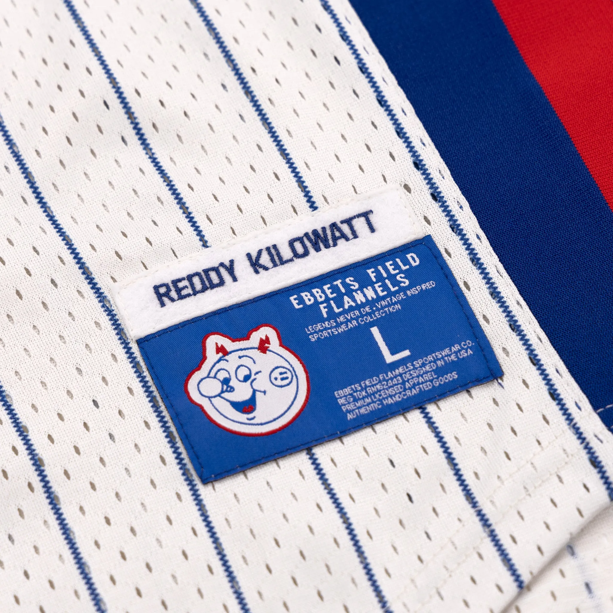 Reddy Kilowatt EFF Pinstripe Button Down Jersey sold by Ebbets Field Flannels product image thumbnail 4