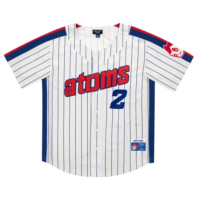 Sankei Atoms EFF Pinstripe Button Down Jersey sold by Ebbets Field Flannels