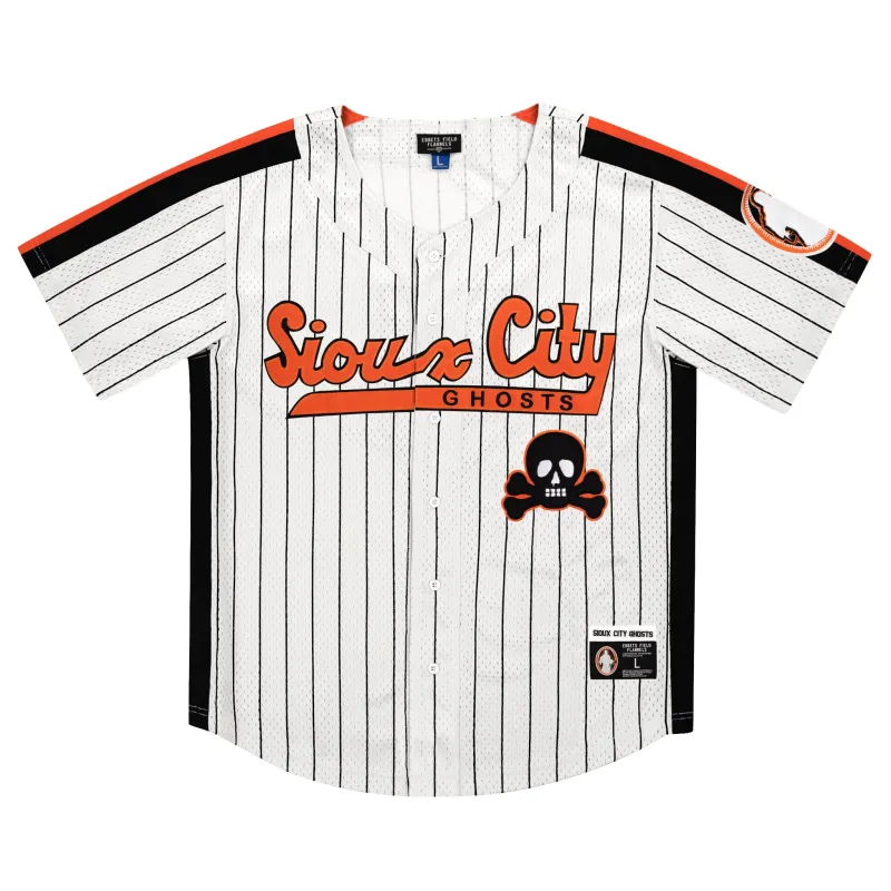 Sioux City Ghosts EFF Pinstripe Button Down Jersey sold by Ebbets Field Flannels