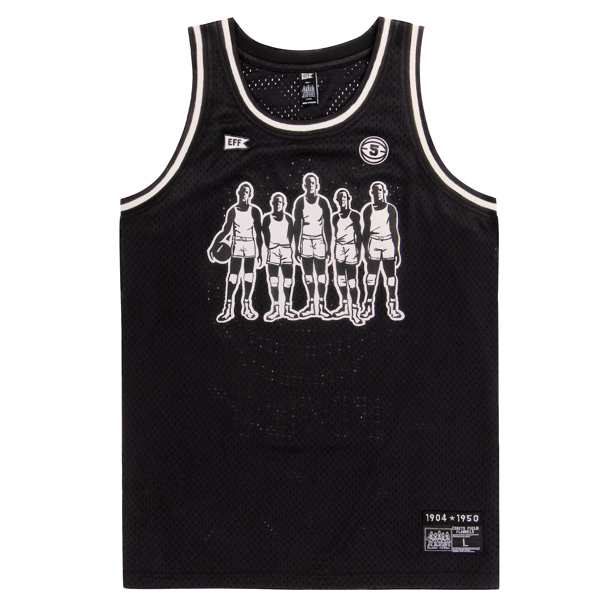 Black Fives Basketball Jersey sold by Ebbets Field Flannels