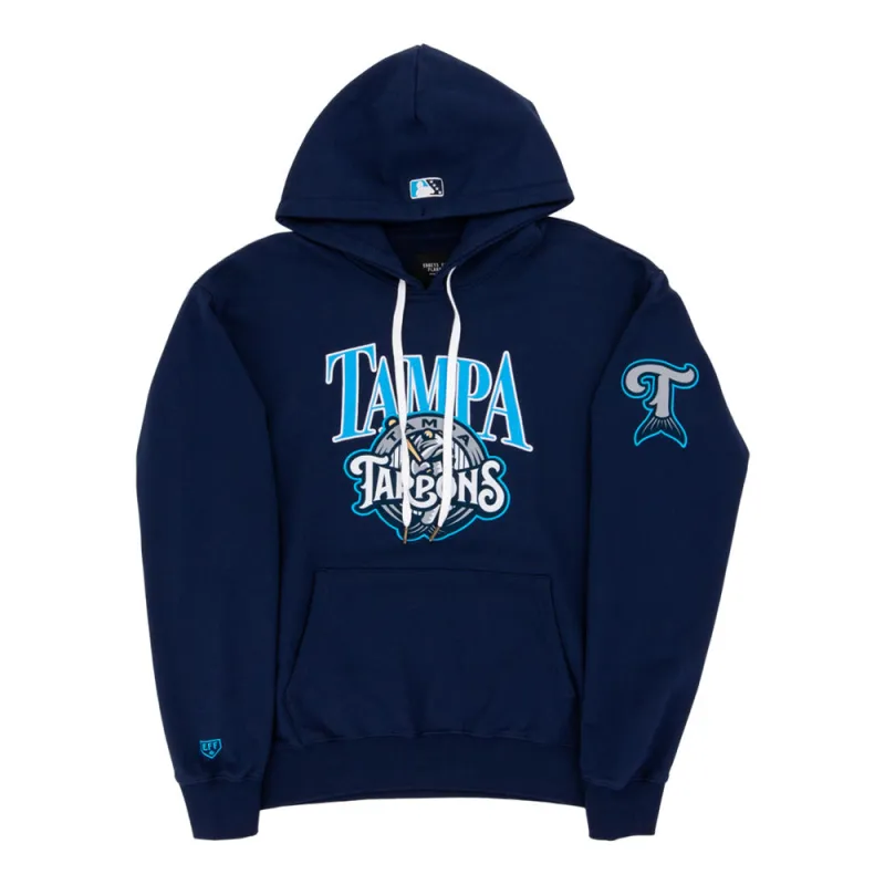 Tampa Tarpoons MiLB Cotton Hooded Sweatshirt made by Ebbets Field Flannels